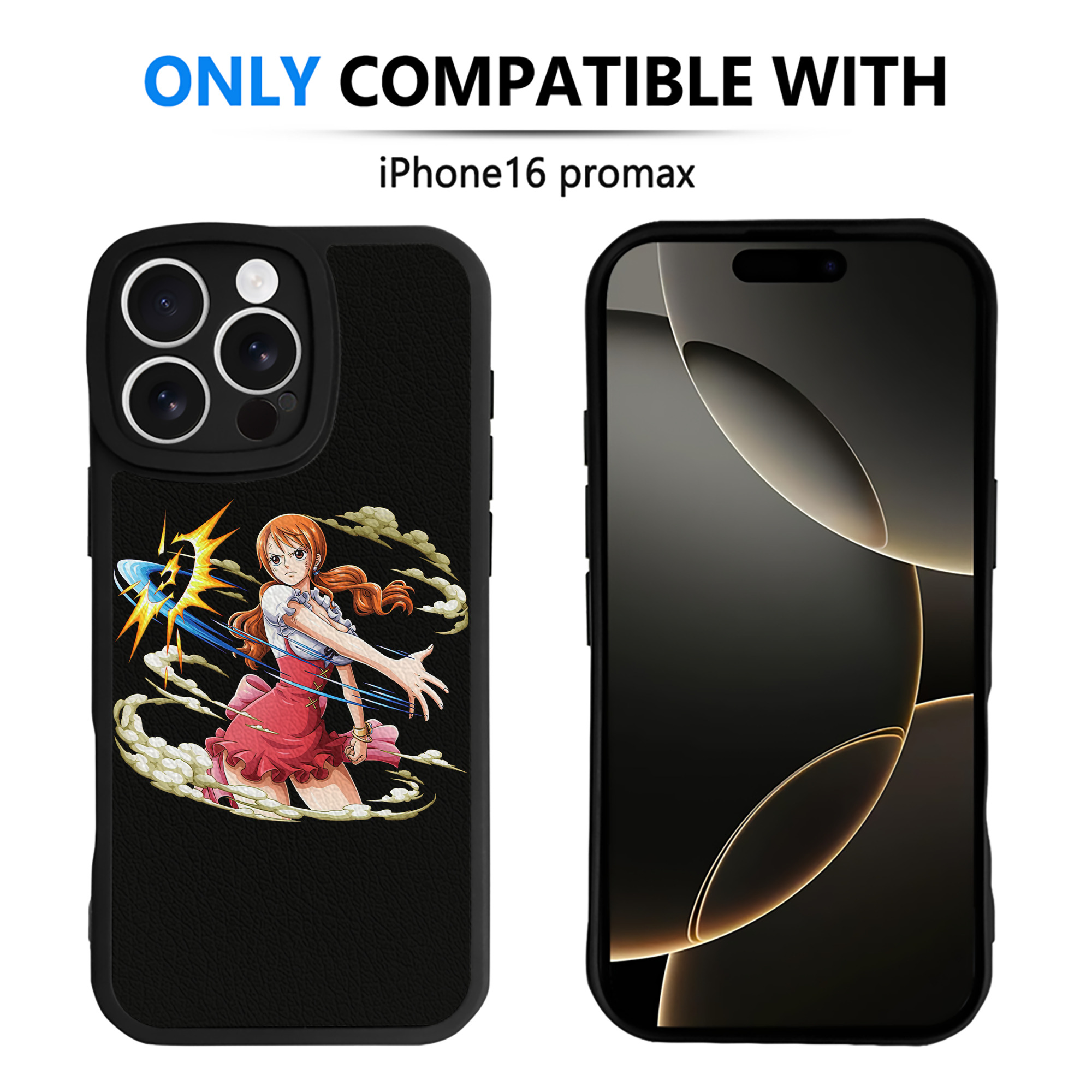 （画像用） ワンピース ナミ ONE PIECE Nami 【iPhone 16シリーズ対応】シリコンスマホケース（レザー調） 材質：シリコン